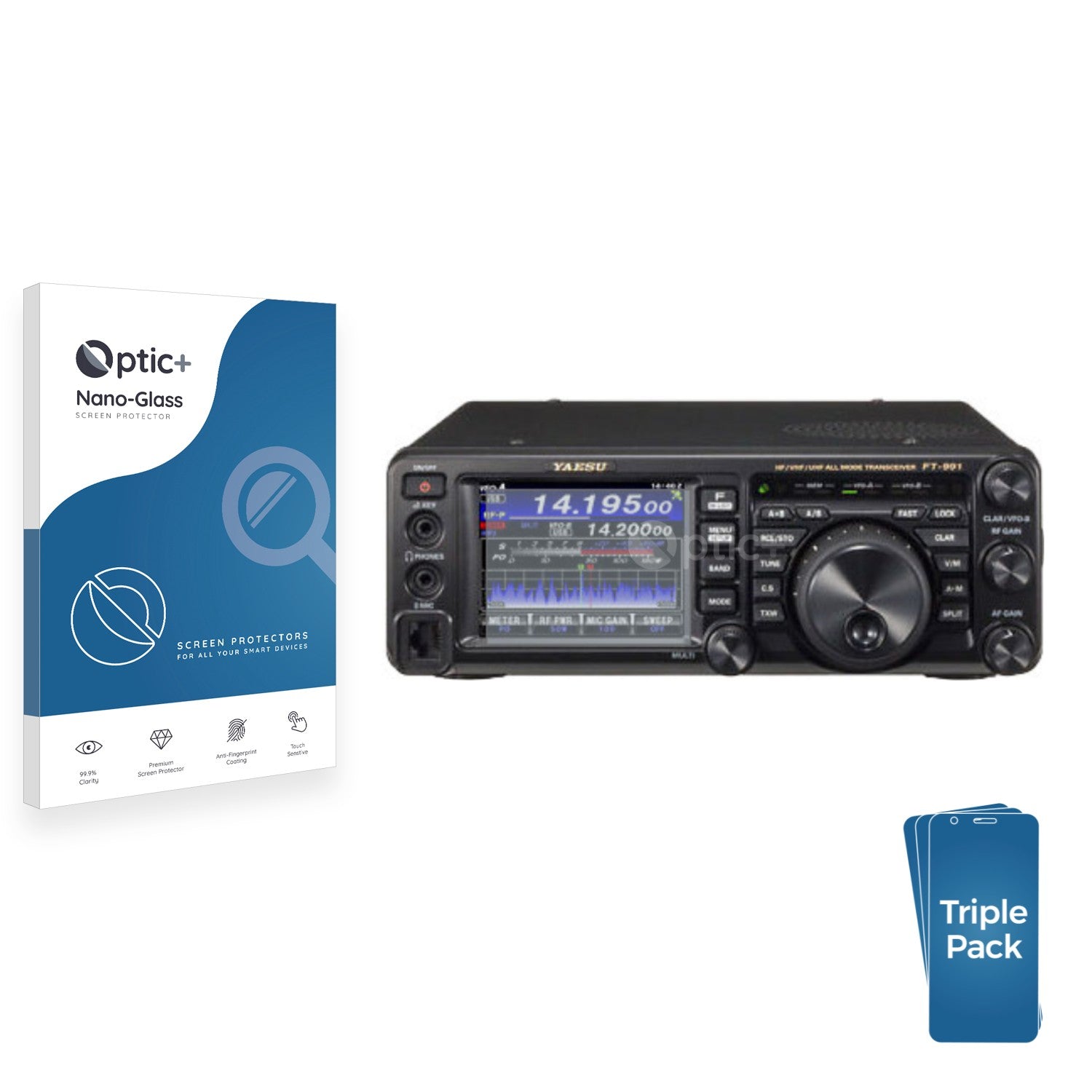 Protection D'écran Optic+ Nano Glass Pour Radio Yaesu FT-70DR - Verre Trempé 3 Couches