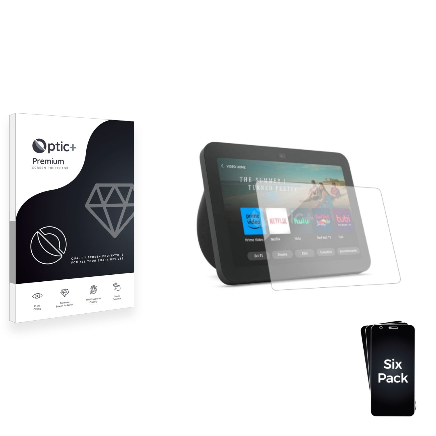 VacFun 3 Pezzi Pellicola Protettiva, compatibile con All new EchoShow 8 2nd Gen 2021 8 Screen Protector Protezioni Schermo (Non Vetro Temperato) NuovaVersione