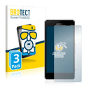 3x BROTECT AirGlass Matte Glass Screen Protector for Sony Xperia Z1 Compact D5503