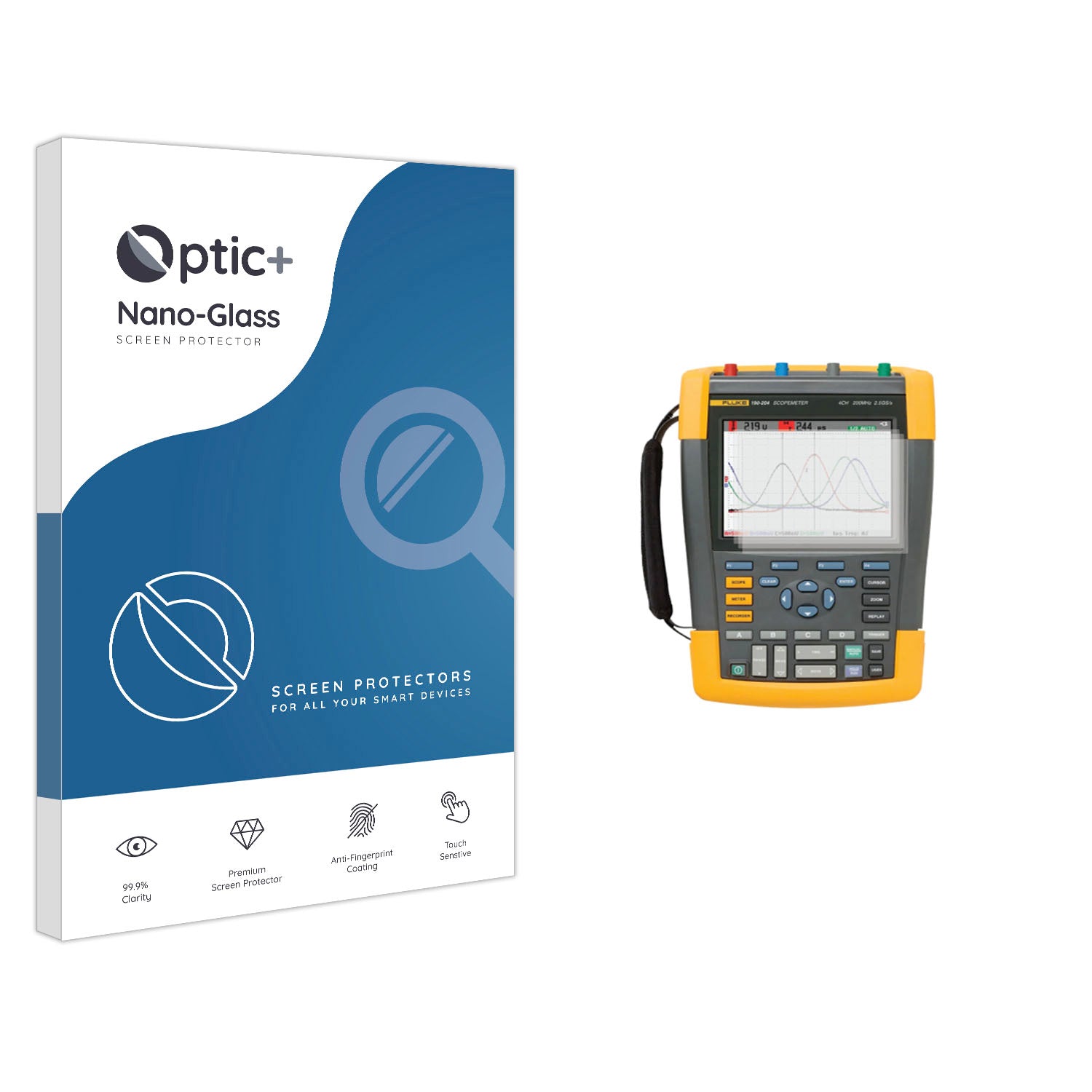 3X Optic Nano Glass Screen Protector for Fluke Scopemeter 190 III ScreenShield