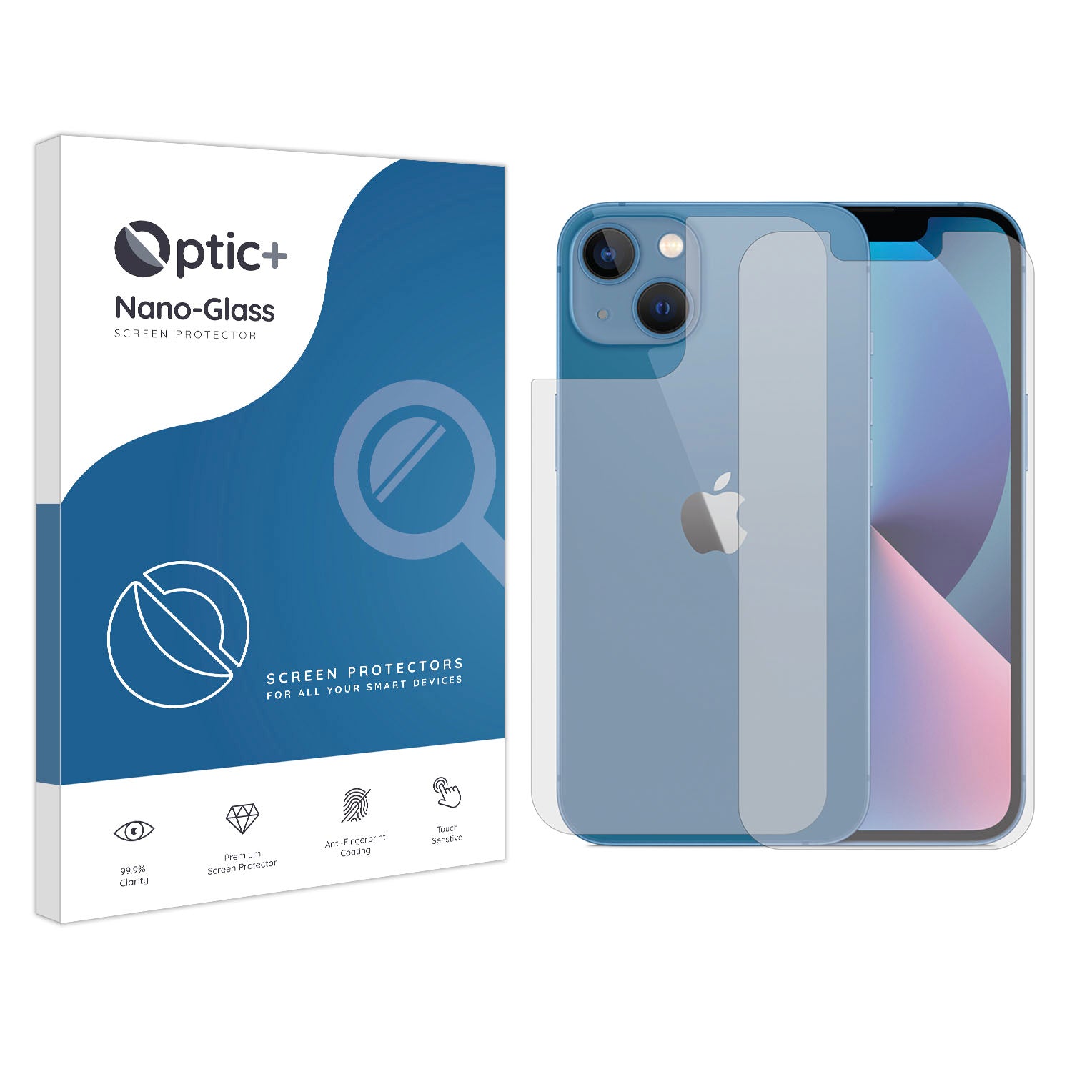 Optic+ Nano Glass Screen Protector for iPhone 13 (Front Back