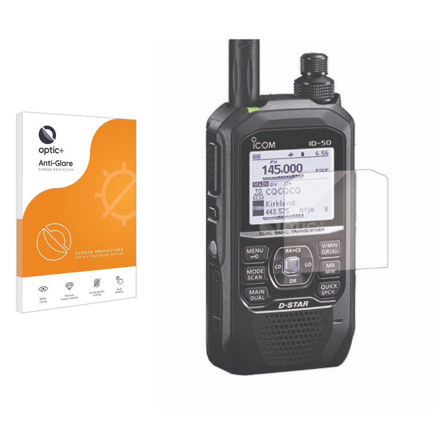 Optic+ Anti-Glare Screen Protector for Icom ID-50A - ScreenShield