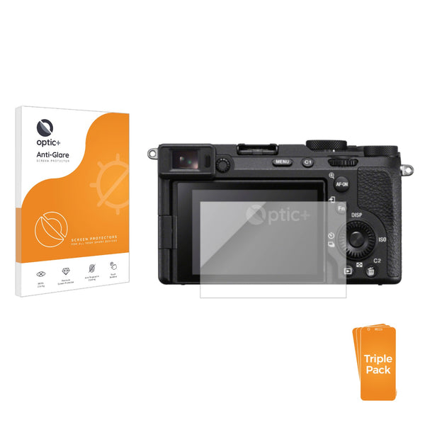 3pk Optic+ Anti-Glare Screen Protectors for Sony Alpha 7C II (ILCE-7CM2)