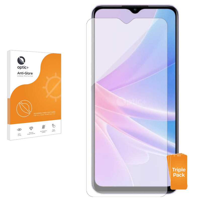 3pk Optic+ Anti-Glare Screen Protectors for Oppo A78 5G