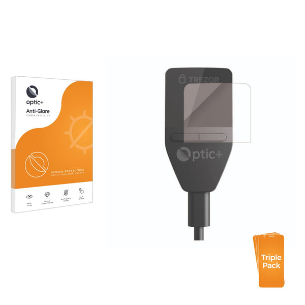 3pk Optic+ Anti-Glare Screen Protectors for Trezor Safe 3