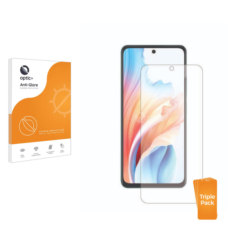 3pk Optic+ Anti-Glare Screen Protectors for Oppo A79 5G