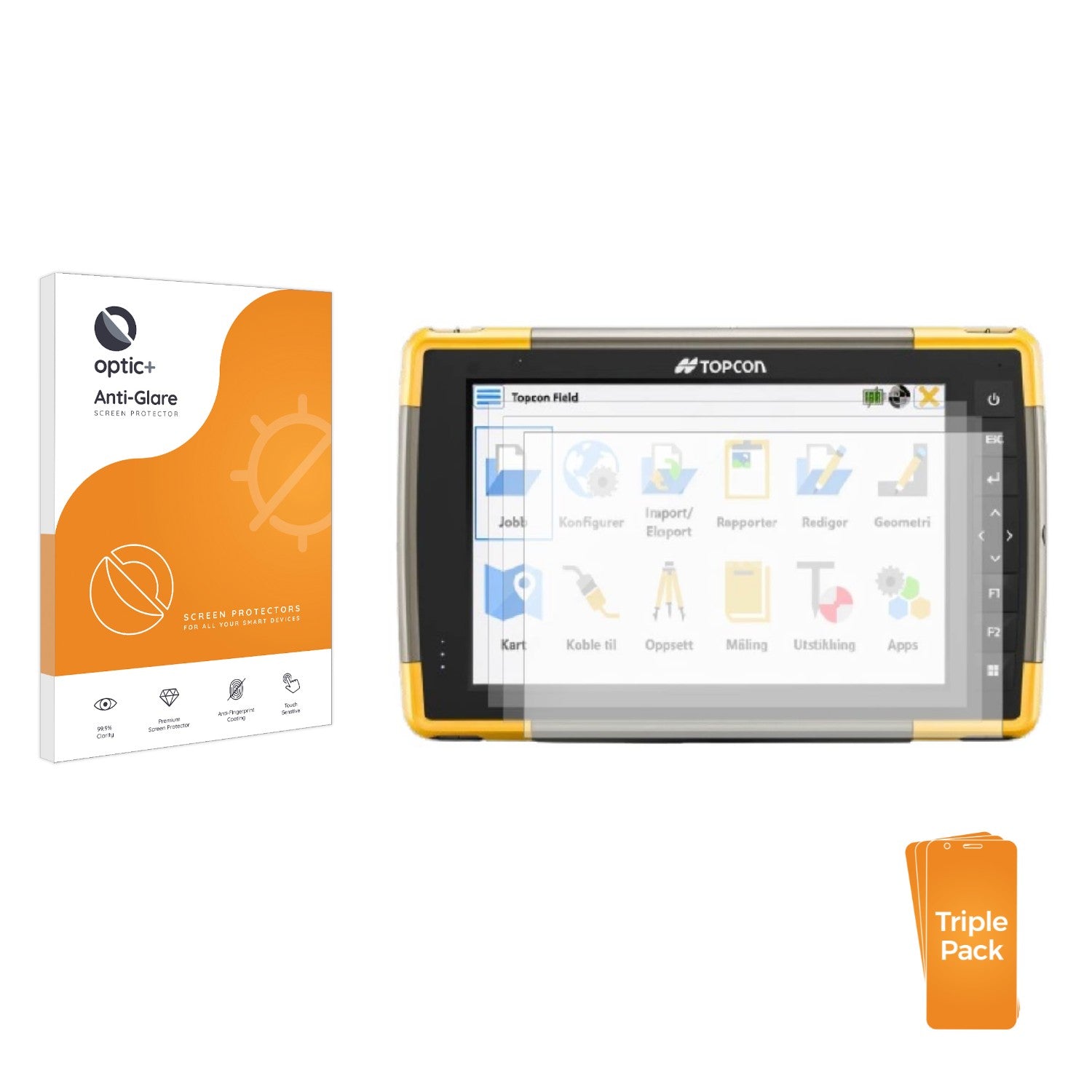 3pk Optic+ Anti-Glare Screen Protectors for Topcon FC-6400 - ScreenShield