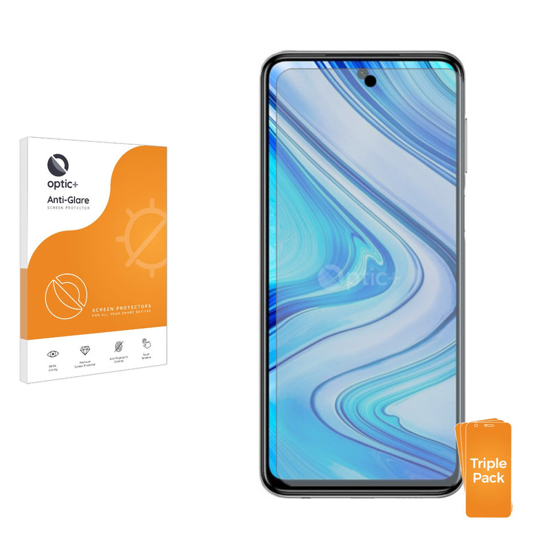 3pk Optic+ Anti-Glare Screen Protectors for Xiaomi Redmi Note 9S