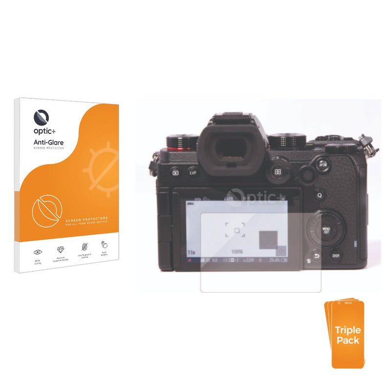 3pk Optic+ Anti-Glare Screen Protectors for Panasonic Lumix DC-S5II