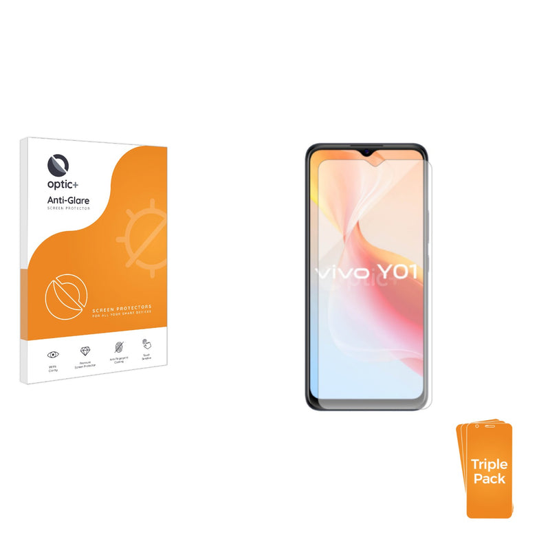 3pk Optic+ Anti-Glare Screen Protectors for Vivo Y01