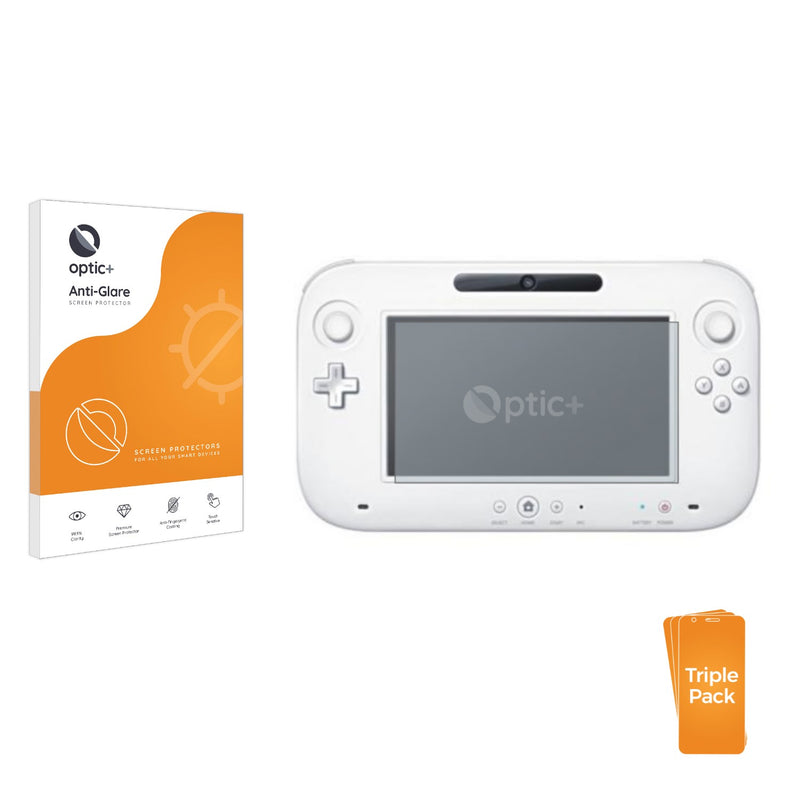 3pk Optic+ Anti-Glare Screen Protectors for Nintendo Wii U GamePad (Controller)