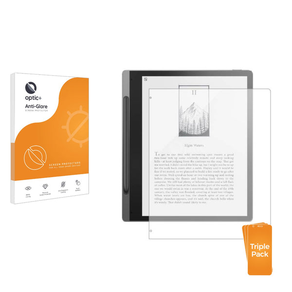 3pk Optic+ Anti-Glare Screen Protectors for Lenovo Smart Paper