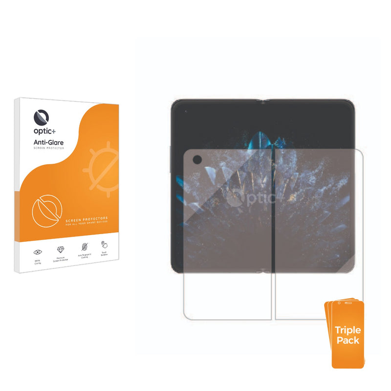 3pk Optic+ Anti-Glare Screen Protectors for Oppo Find  N