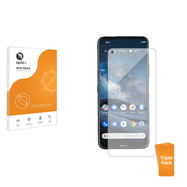 3pk Optic+ Anti-Glare Screen Protectors for Nokia 8.3