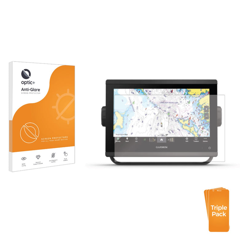 3pk Optic+ Anti-Glare Screen Protectors for Garmin GPSMAP 943xsv