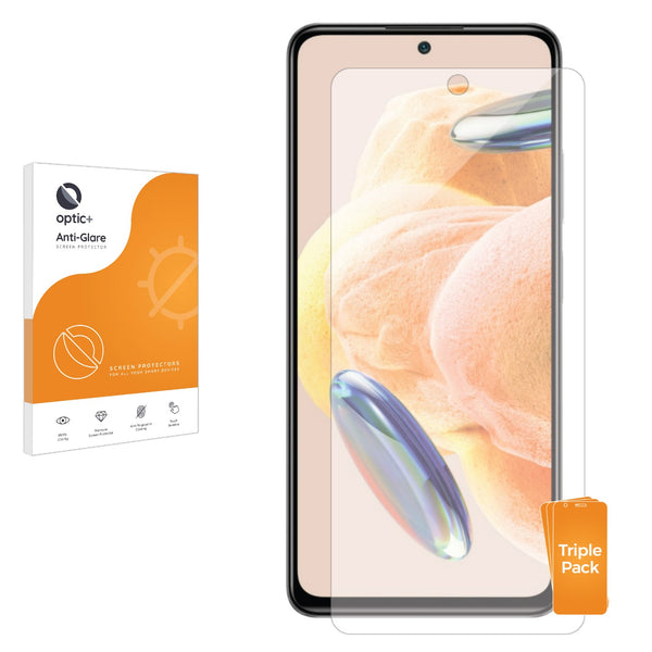 3pk Optic+ Anti-Glare Screen Protectors for Xiaomi Redmi Note 12 4G