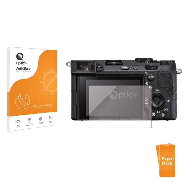3pk Optic+ Anti-Glare Screen Protectors for Sony Alpha A7C R