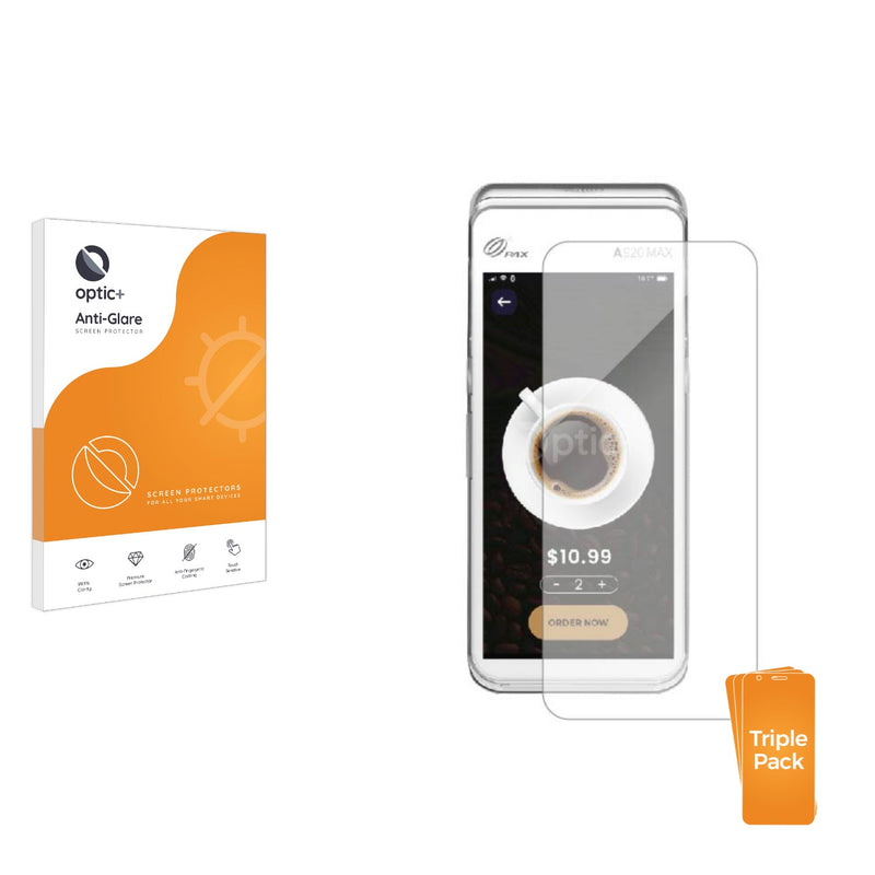 3-pack of Anti-Glare Screen Protectors for Pax A920 MAX