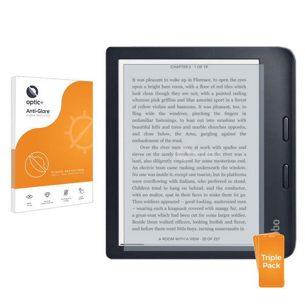 3pk Optic+ Anti-Glare Screen Protectors for Kobo Libra 2