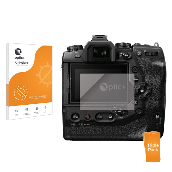 3pk Optic+ Anti-Glare Screen Protectors for Olympus OM-D E-M1X