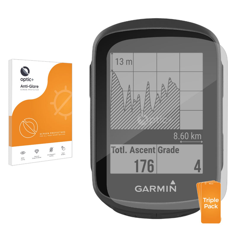 3pk Optic+ Anti-Glare Screen Protectors for Garmin Edge 130