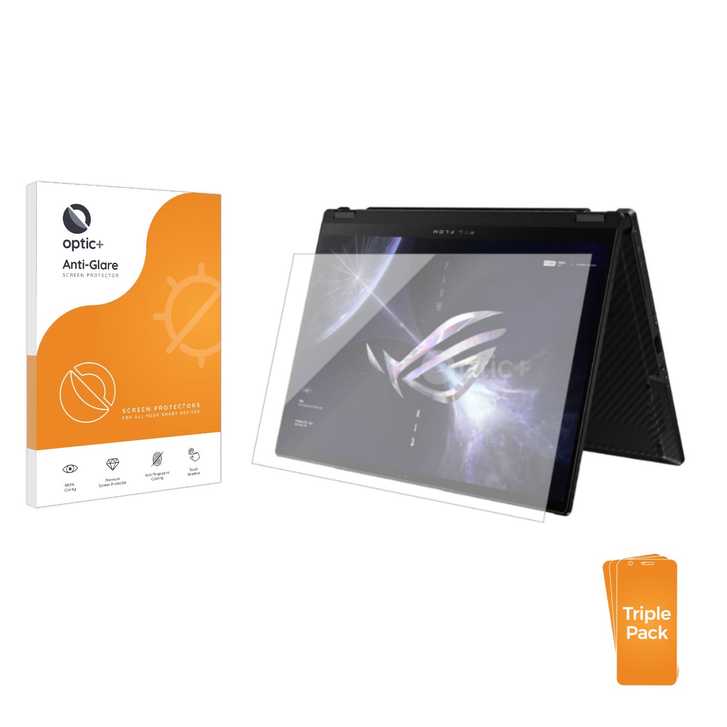 3pk Optic+ Anti-Glare Screen Protectors for Asus ROG Flow X13 2023 ...