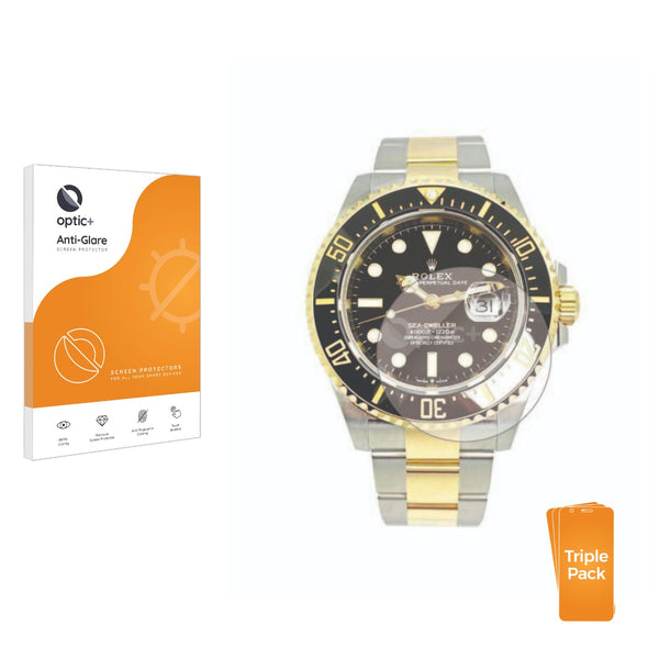 3pk Optic+ Anti-Glare Screen Protectors for Rolex Sea-Dweller 43mm (Date)