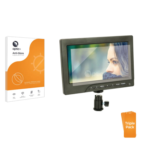 3pk Optic+ Anti-Glare Screen Protectors for ProAm USA Iris Pro 7" On-Camera Monitor