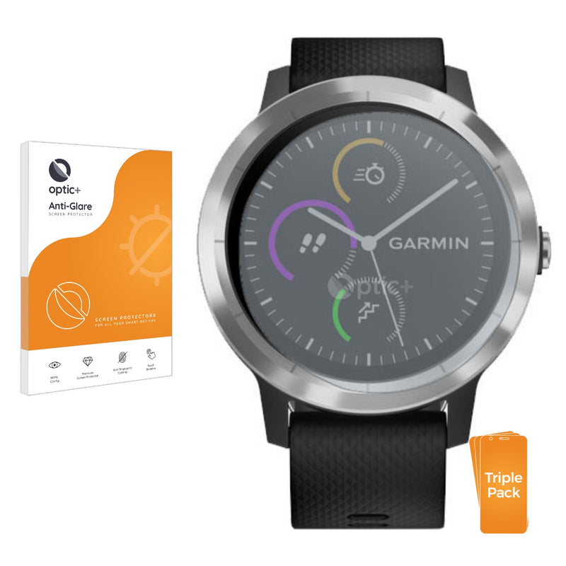 3pk Optic+ Anti-Glare Screen Protectors for Garmin Vivoactive 3