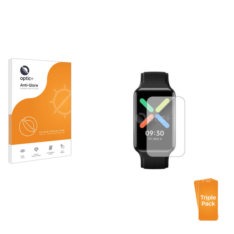 3pk Optic+ Anti-Glare Screen Protectors for Oppo Watch Free