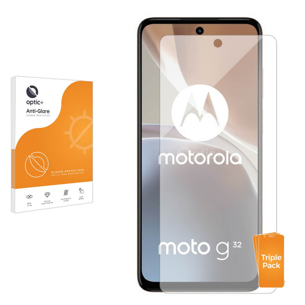 3pk Optic+ Anti-Glare Screen Protectors for Motorola Moto G32
