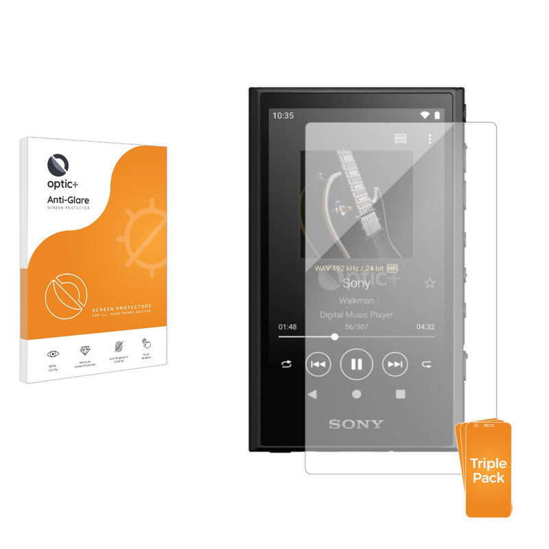 3pk Optic+ Anti-Glare Screen Protectors for Sony Walkman NW-A306