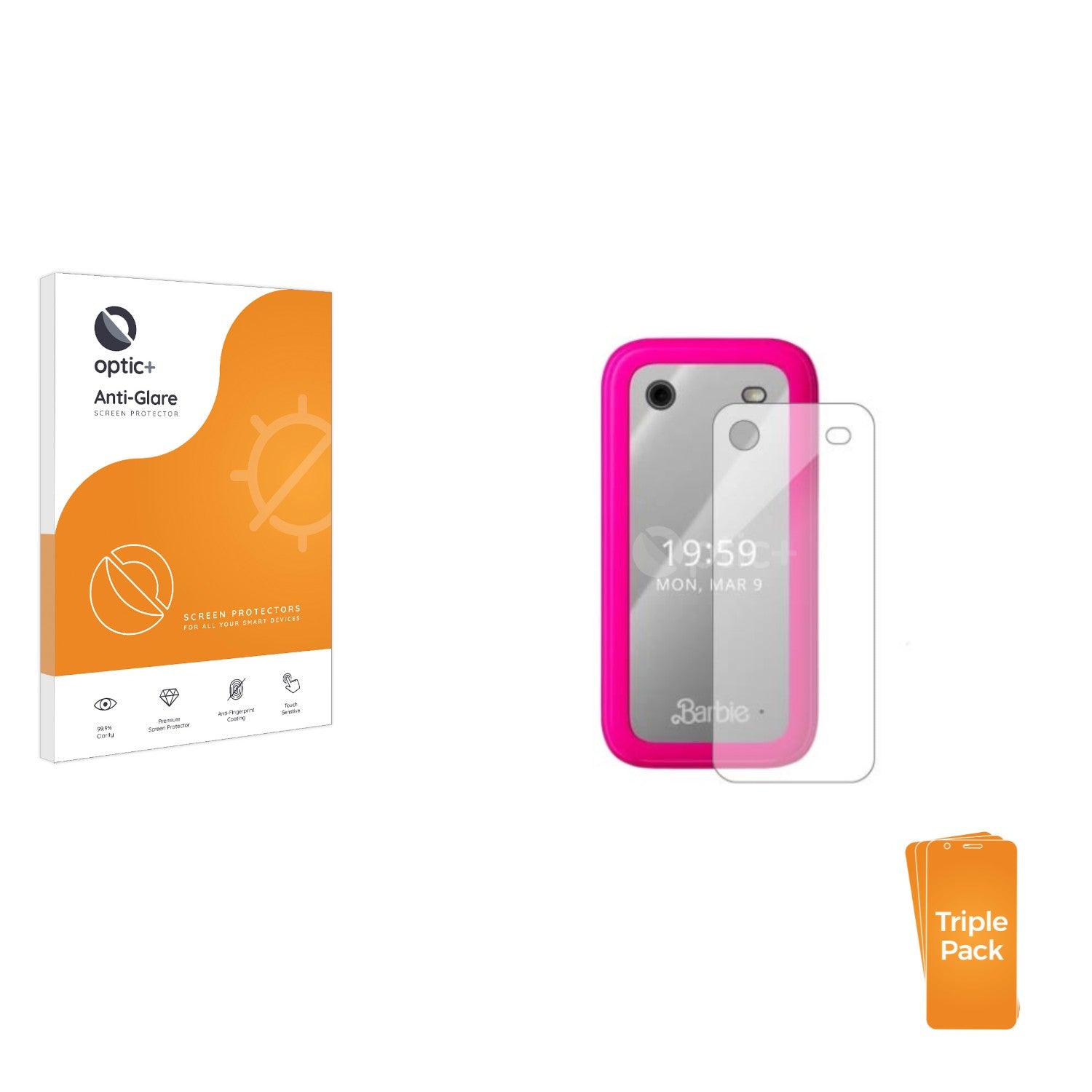 3pk Optic+ Anti-Glare Screen Protectors for HMD Barbie Phone - ScreenShield