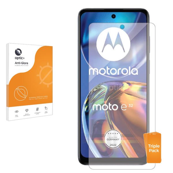 3pk Optic+ Anti-Glare Screen Protectors for Motorola Moto E32s
