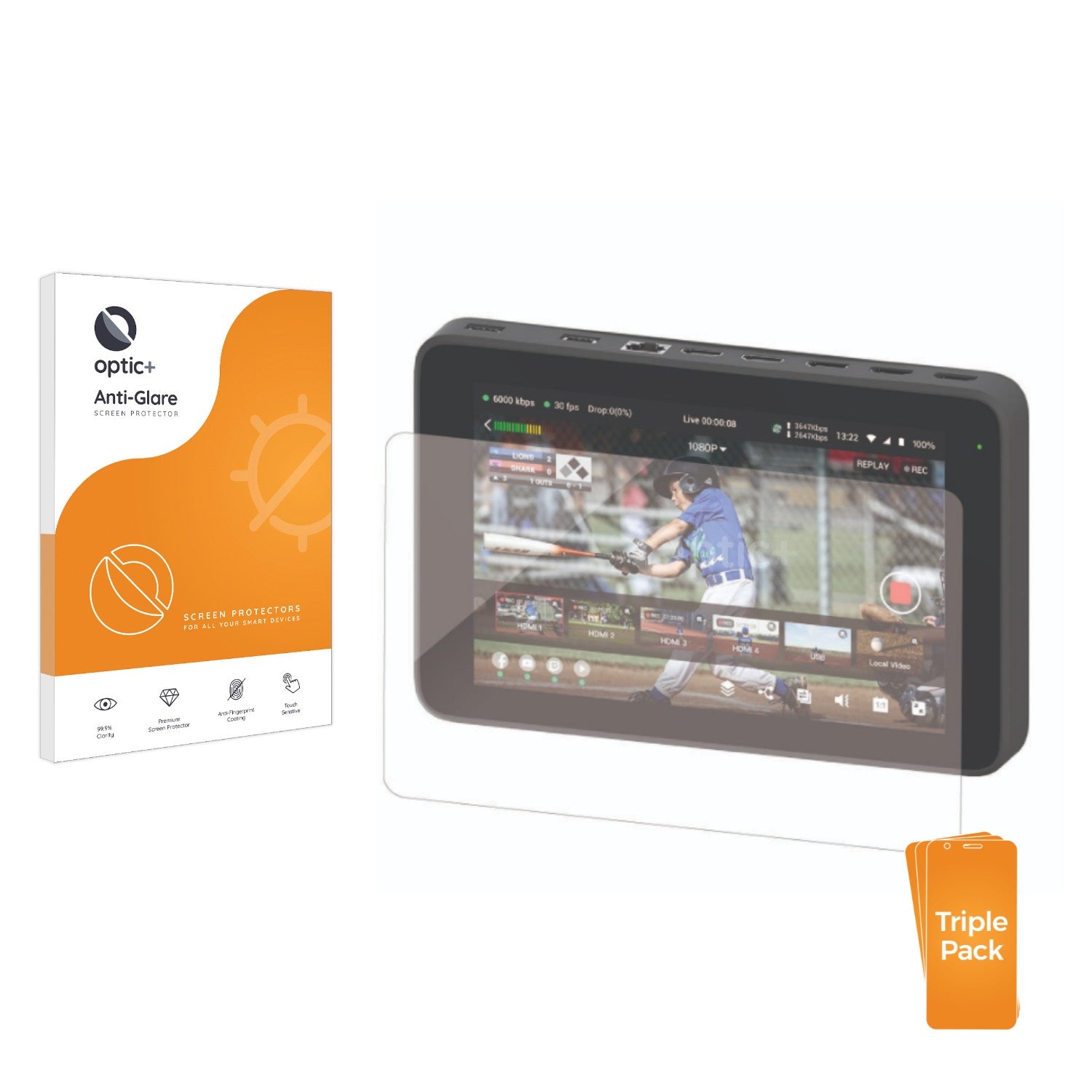 3pk Optic+ Anti-Glare Screen Protectors for YoloLiv YoloBox Ultra ...
