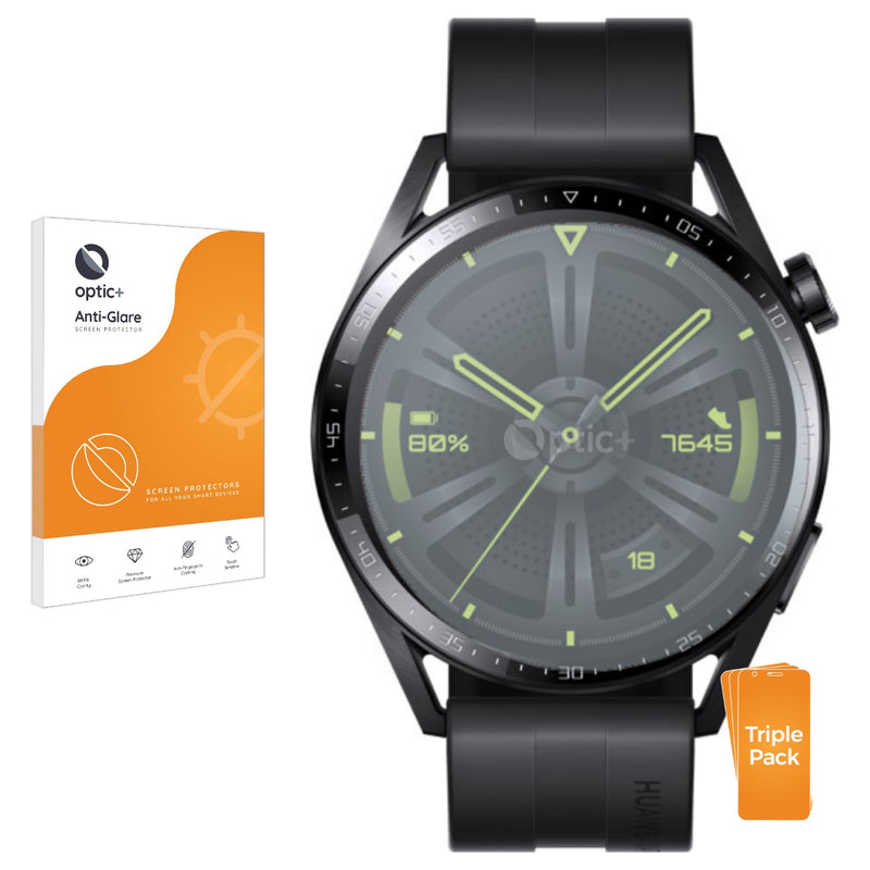 3pk Optic+ Anti-Glare Screen Protectors for Huawei Watch GT 3 (46 mm)