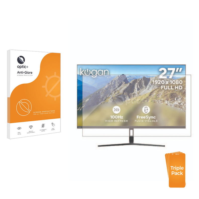 3-pack of Anti-Glare Screen Protectors for Kogan 27" Full HD Frameless FreeSync Monitor