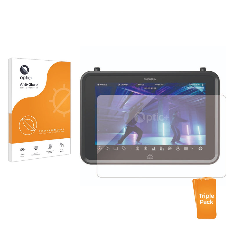 3pk Optic+ Anti-Glare Screen Protectors for Atomos Shogun (2023)