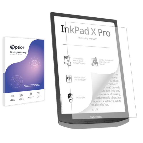 Optic+ Blue Light Blocking Screen Protector for PocketBook InkPad X Pro
