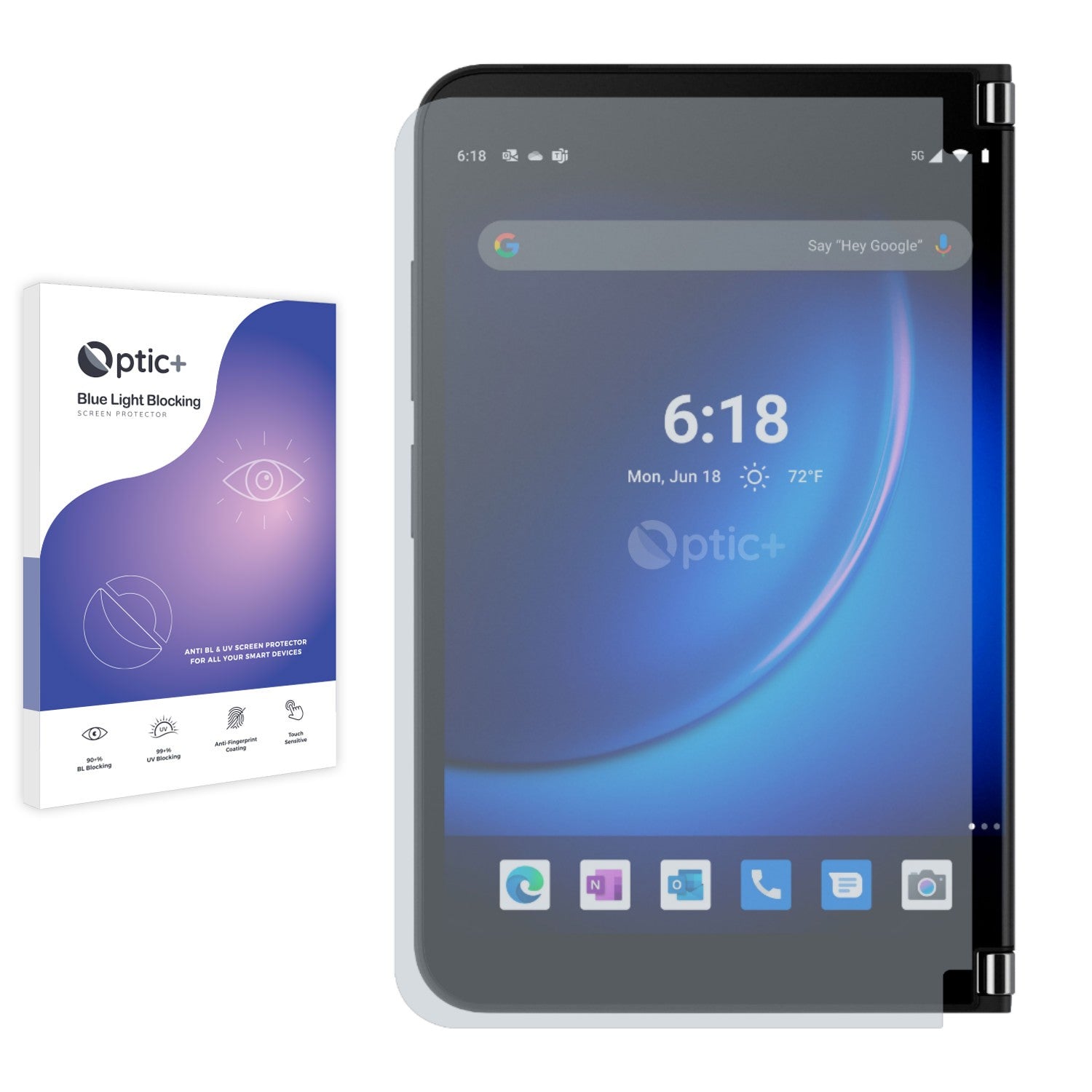 Optic+ Blue Light Blocking Screen Protector for Microsoft Surface Duo 2 ...