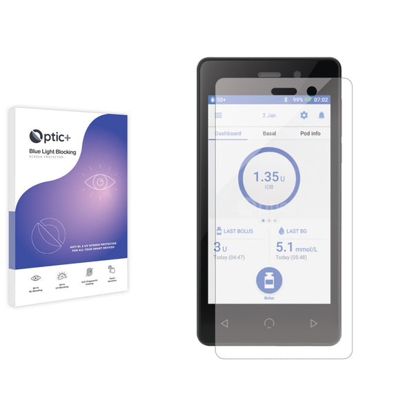 Optic+ Blue Light Blocking Screen Protector for Omnipod 5