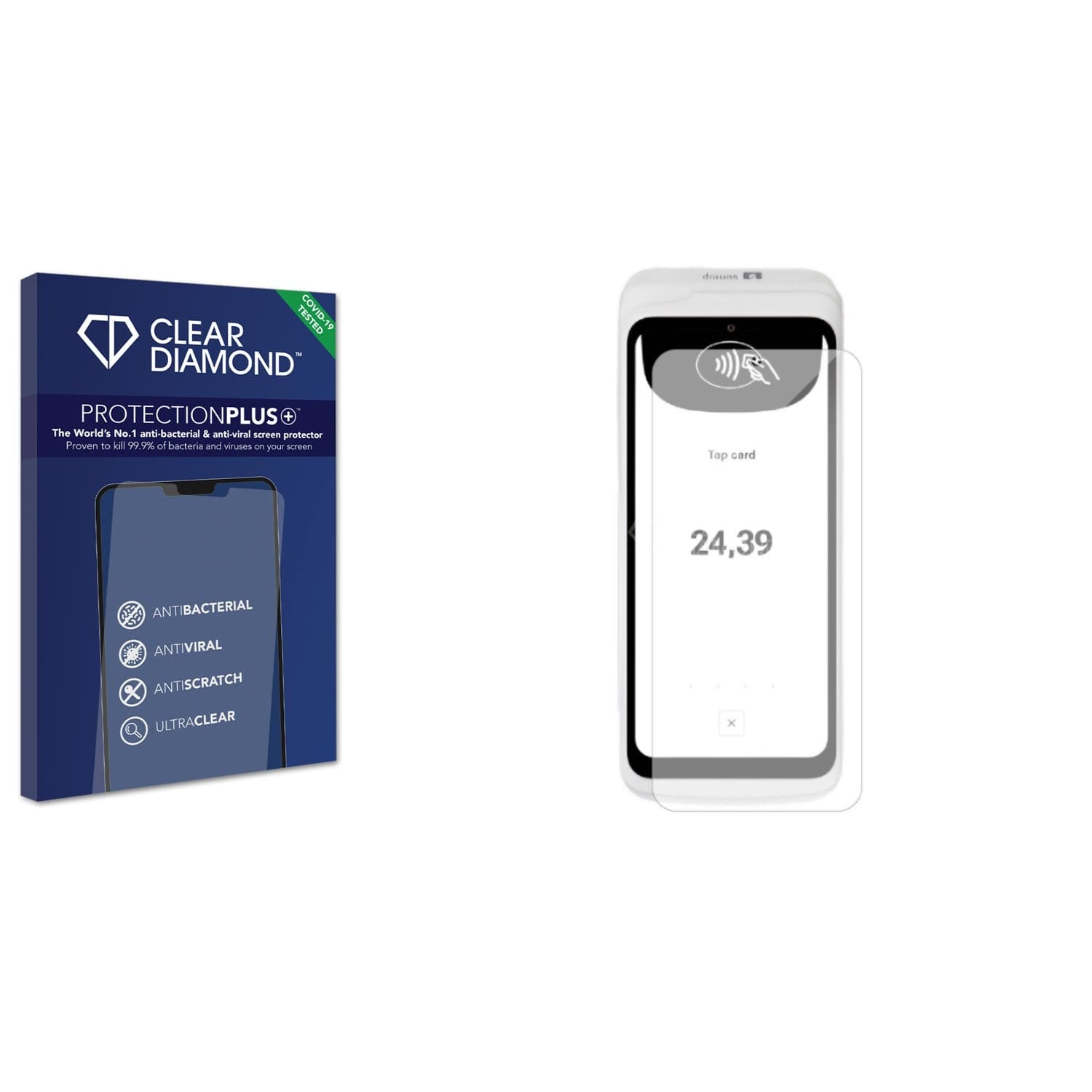 Clear Diamond Anti-viral Screen Protector for SumUp Terminal - ScreenShield