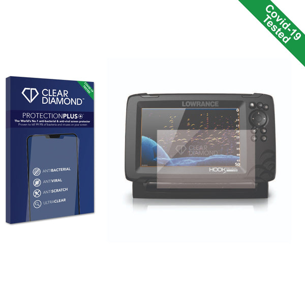 Clear Diamond Anti-viral Screen Protector for Lowrance HOOK Reveal 7