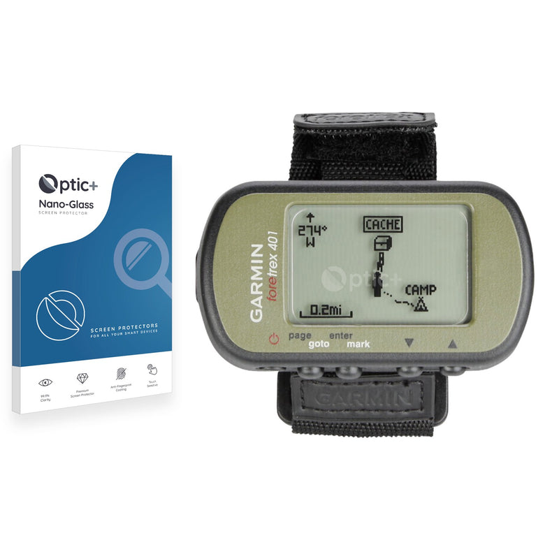 Optic+ Nano Glass Screen Protector for Garmin Foretrex 401