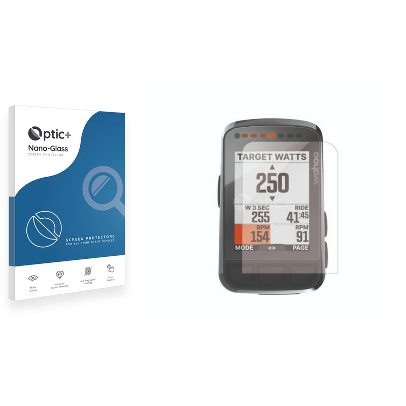 Optic+ Nano Glass Screen Protector for Wahoo Elemnt Bolt V2 GPS