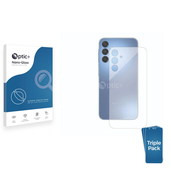 3pk Optic+ Nano Glass Rear Protectors for Samsung Galaxy A15 (Back)