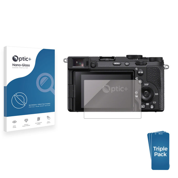 3pk Optic+ Nano Glass Screen Protectors for Sony Alpha A7C R