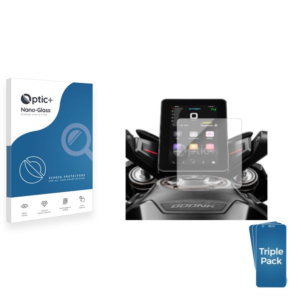 3pk Optic+ Nano Glass Screen Protectors for CFMOTO 800NK Advanced