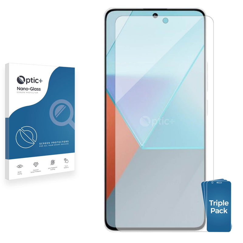 3pk Optic+ Nano Glass Screen Protectors for Xiaomi Redmi Note 13R Pro