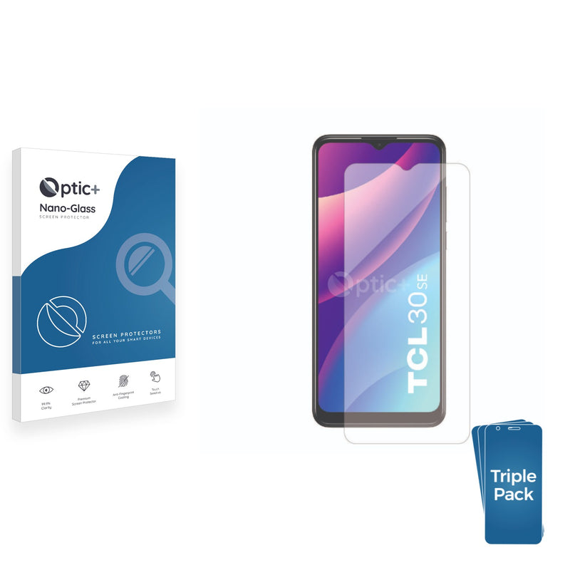 3pk Optic+ Nano Glass Screen Protectors for TCL 30 SE